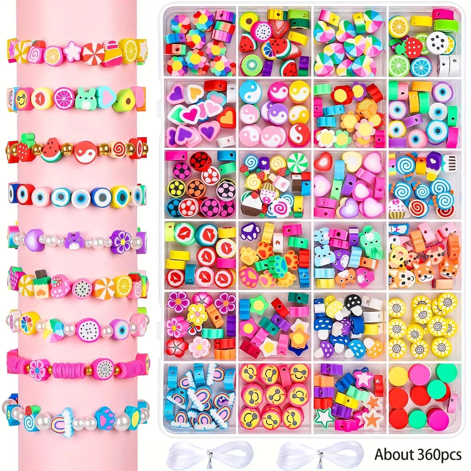 Ensemble de perles en argile polymère, 15 à 24 grilles, Kit de perles d'imitation de lettres, perles