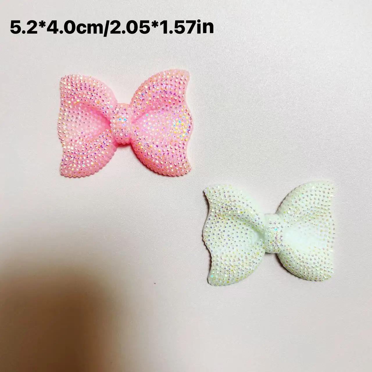 2 pièces de luxe Kawaii Rose blanc rouge grande taille résine AB couleur dos plat arc indésirable co