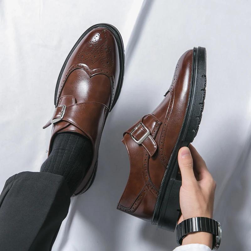 Chaussures de mariage formelles tendance pour hommes, chaussures en cuir décontractées pour hommes,