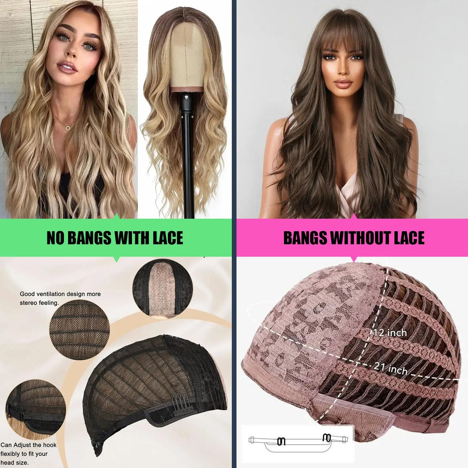 Cosplay Blonde femmes perruques Ombre Blonde perruque bouclée en liquidation sans colle rose noir vi