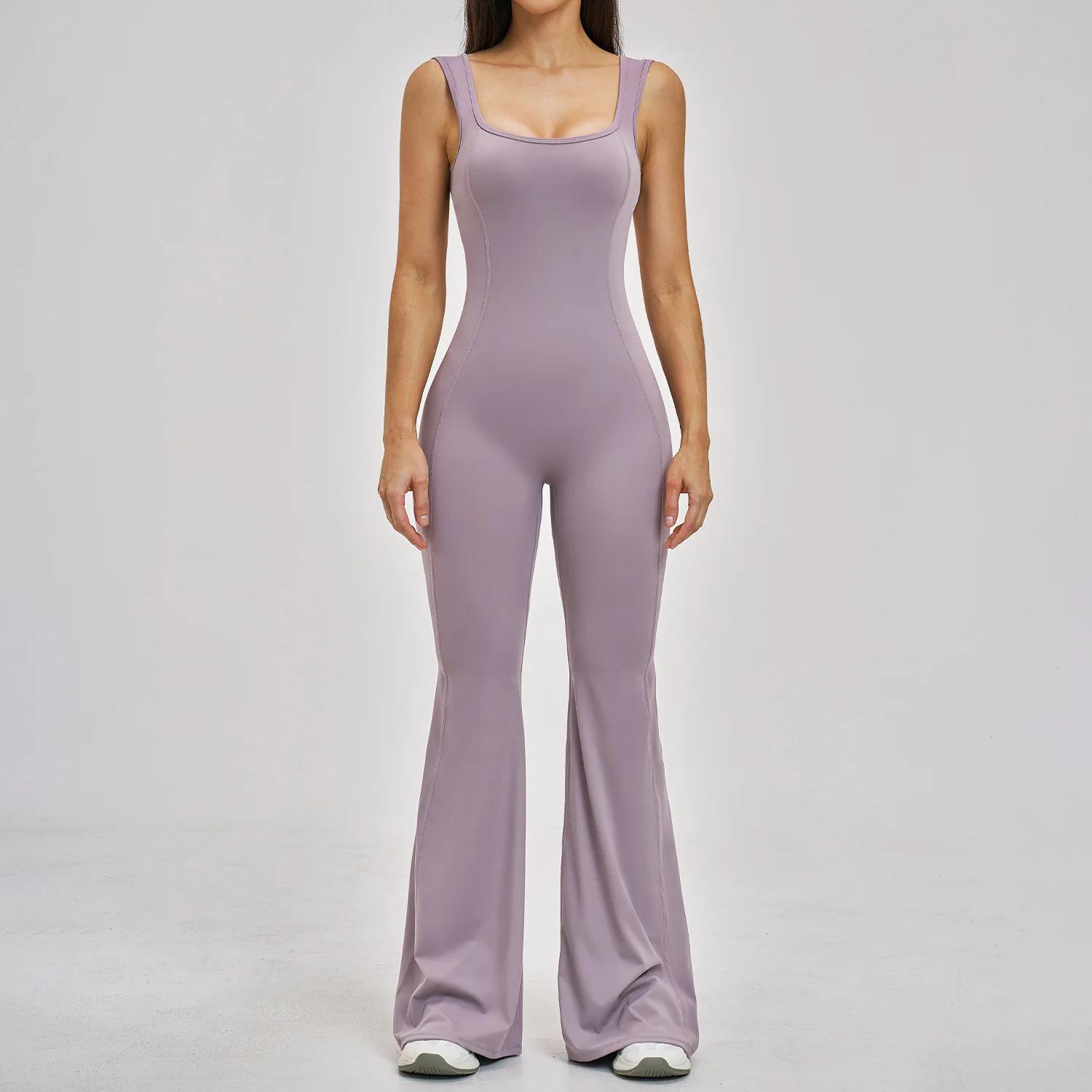Ensemble de yoga pour femme, combinaison de sport une pièce à dos élégant, tenue de fitness athlétiq