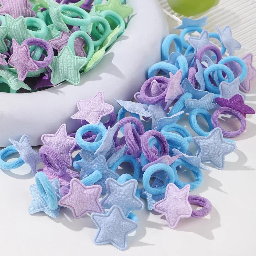 10/20 pièces filles rose coeur étoile enfants boucle de cheveux sans danger cheveux dessin animé ser