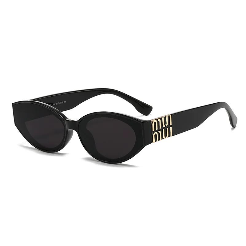 Lunettes de soleil Glamour de luxe pour femmes et hommes, ovales, minimalistes, marque de mode, unis