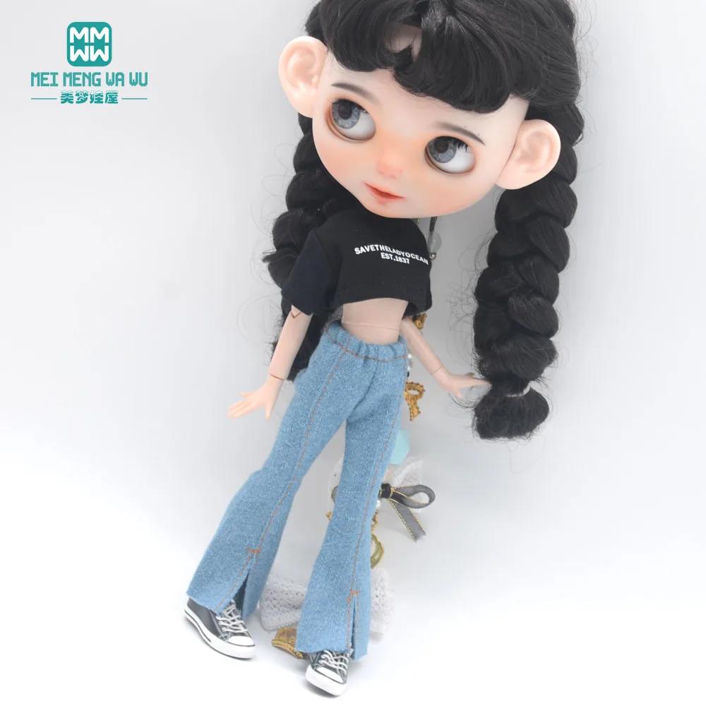 Blyth vêtements Azone OB22 OB24 accessoires de poupée mode court T noir blanc jean pantalon à carrea