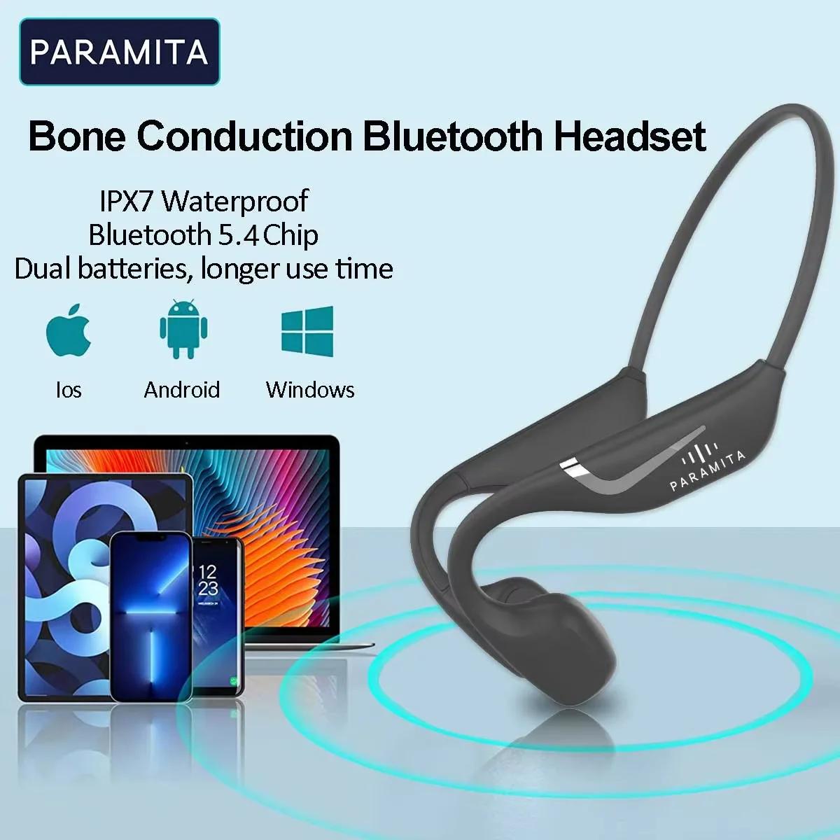 PARAMITA casque Bluetooth sans fil à Conduction osseuse BT5.4 double batterie très longue durée de v