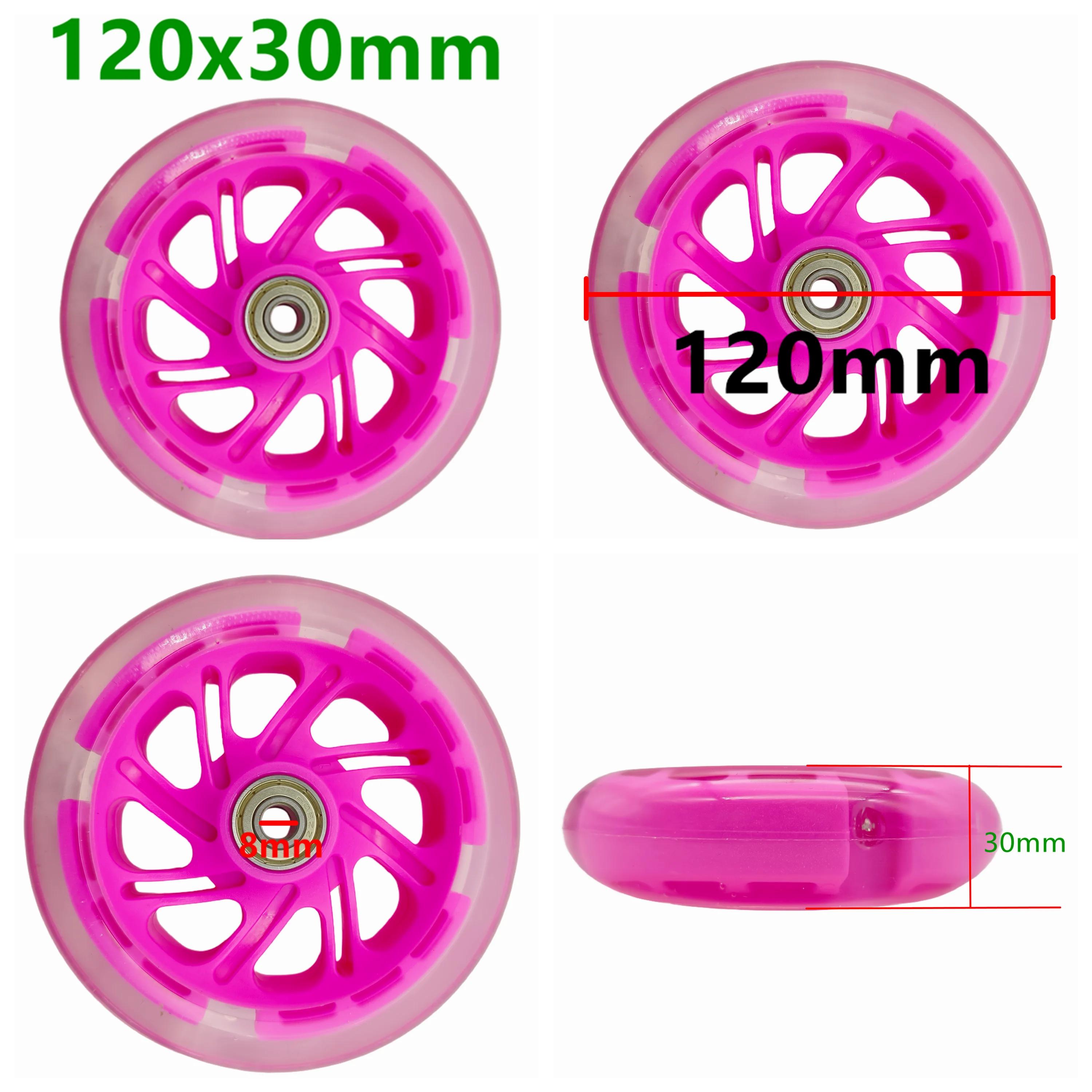 Roue de Scooter clignotante 120x30mm 120mm, roulements épais pour viande, haute qualité