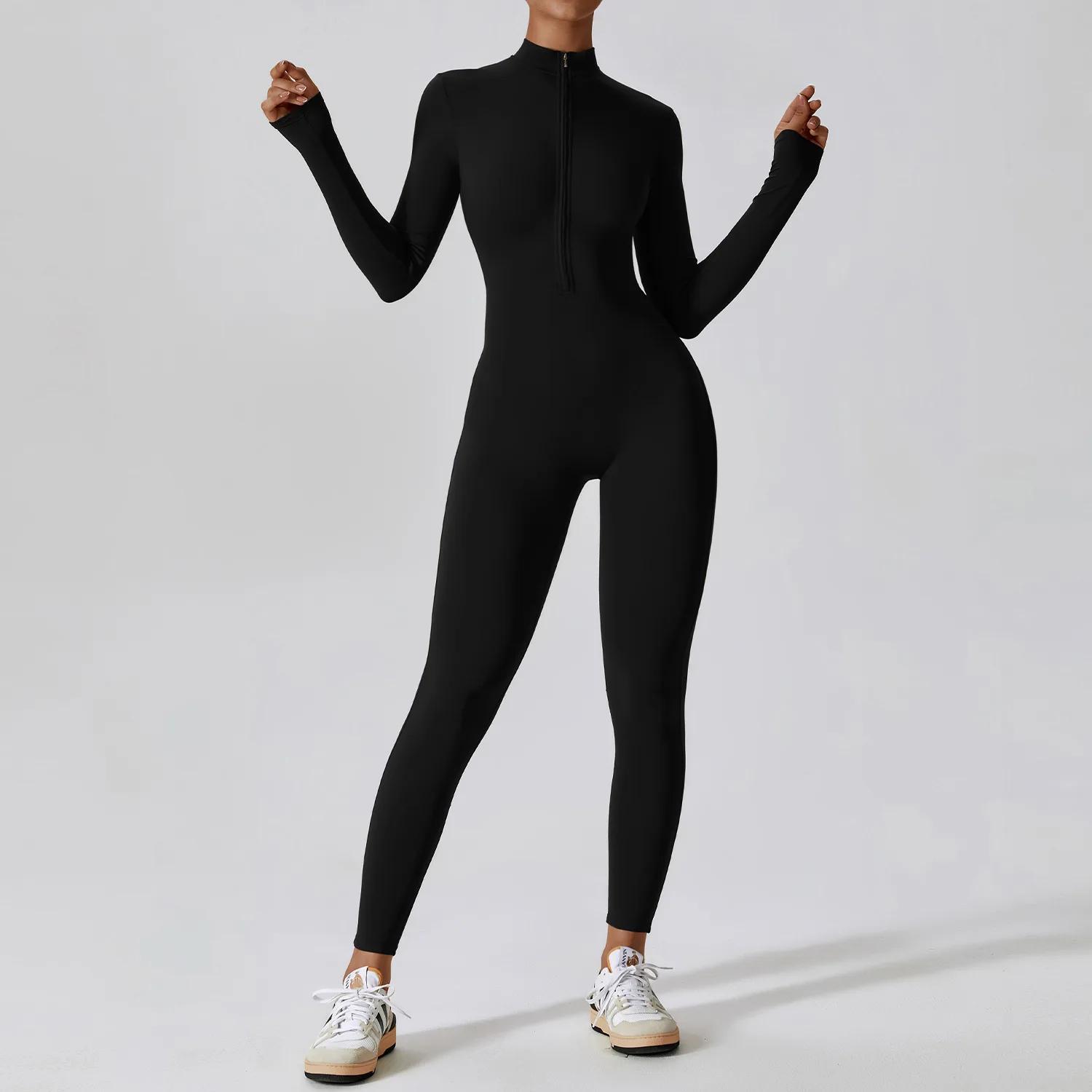 Combinaison de Yoga à manches longues pour femmes, vêtements de sport, combinaisons de gymnastique à