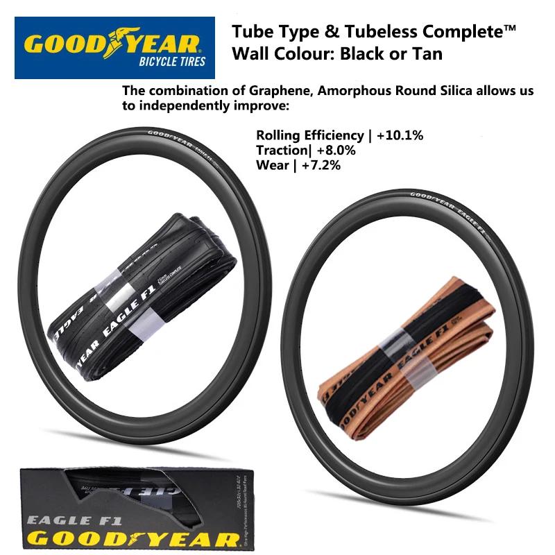 Goodyear Eagle F1 pneu de vélo de route Tubeless/Tube pneu 700x2 5/28/30/32C vélo pliable Anti-creva