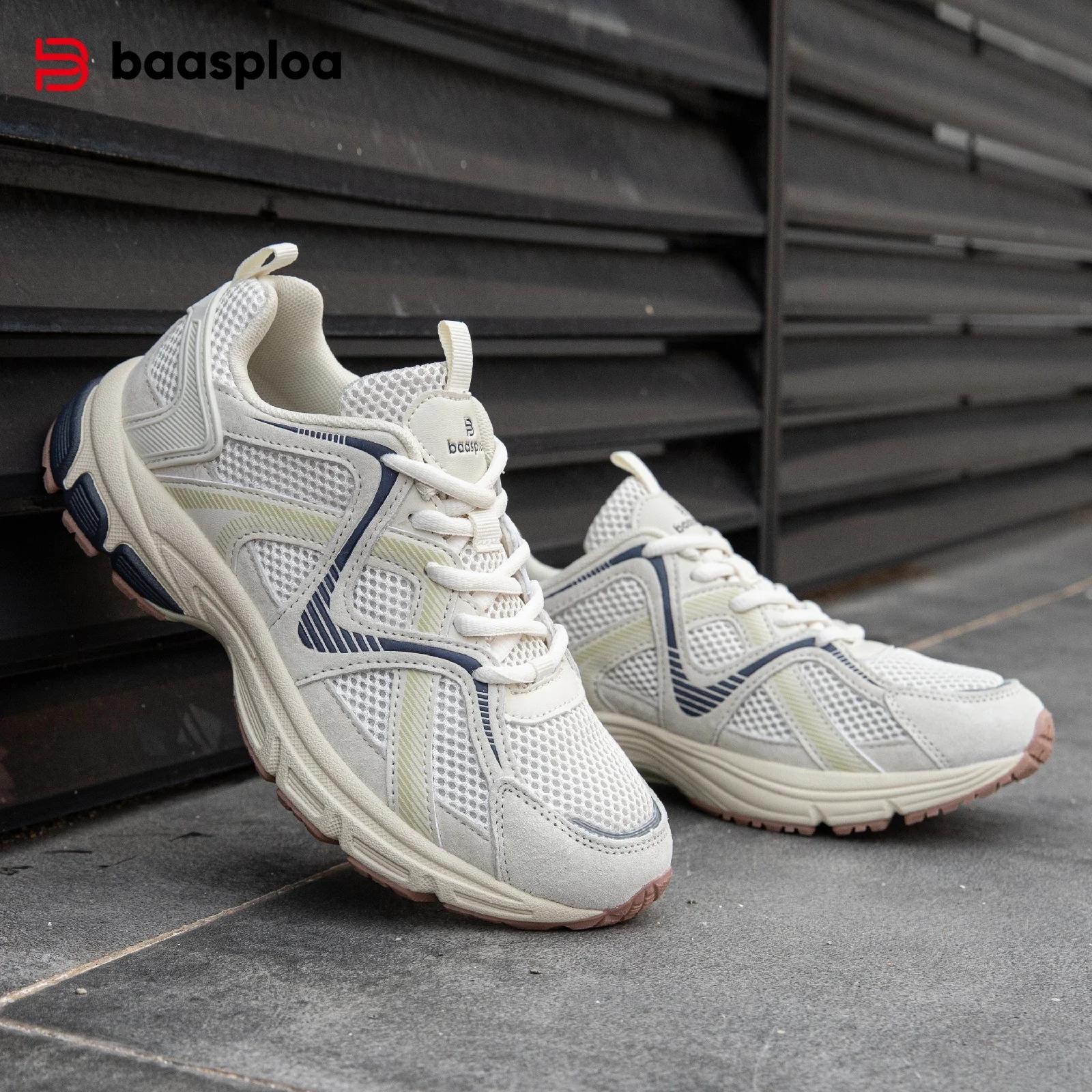 Baasploa – chaussures de course pour femmes, baskets de sport en maille respirante et confortables,
