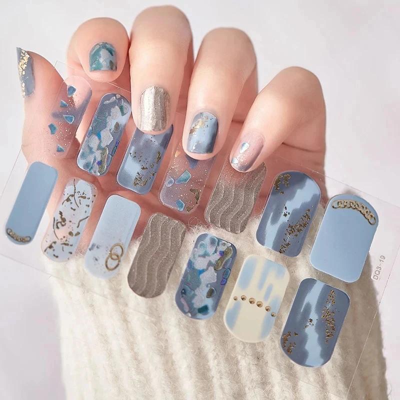 Autocollants pour ongles à couverture complète, vernis à ongles à la mode, décoration des ongles, pa