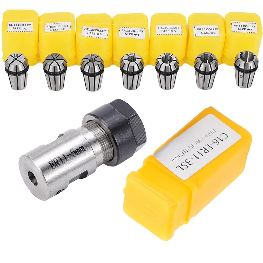 Tige d'extension de diamètre intérieur de moteur 8 pièces/ensemble ER11A 5mm + 7x1mm-7mm ER11, suppo