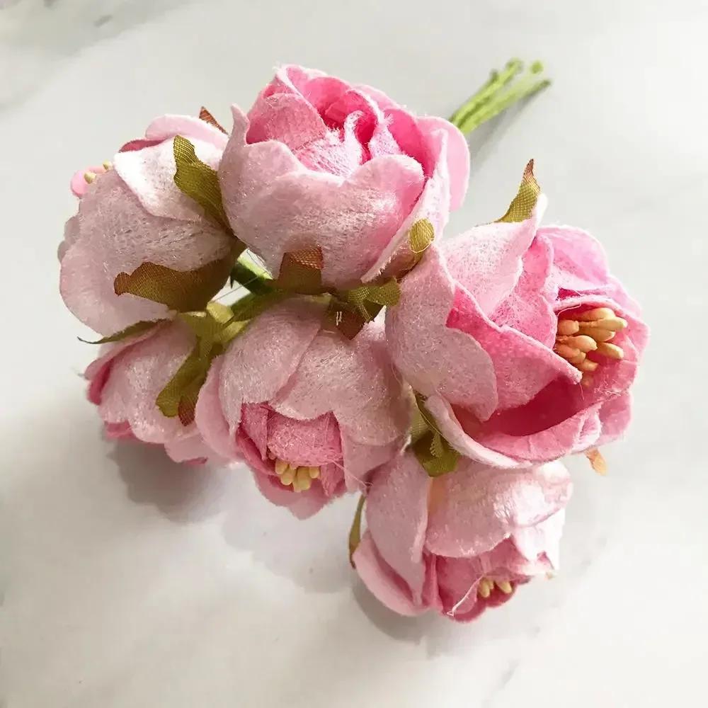 6/8/10/12/24/200 pièces rose hybride fleur cerise étamine baies Bundle bricolage gâteau noël mariage