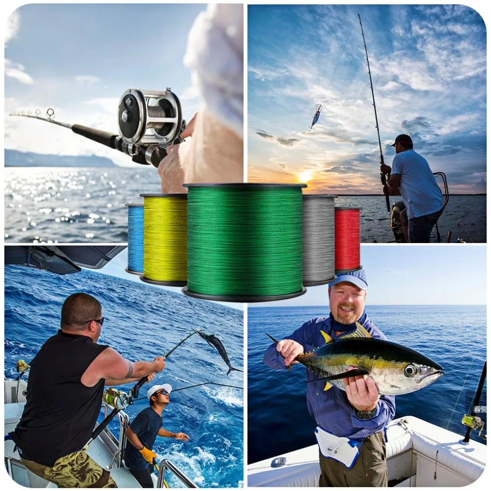 Ligne de pêche tressée PE eau salée durable 8 fils 8 brins 6-300lb 3000m pour pêche sportive