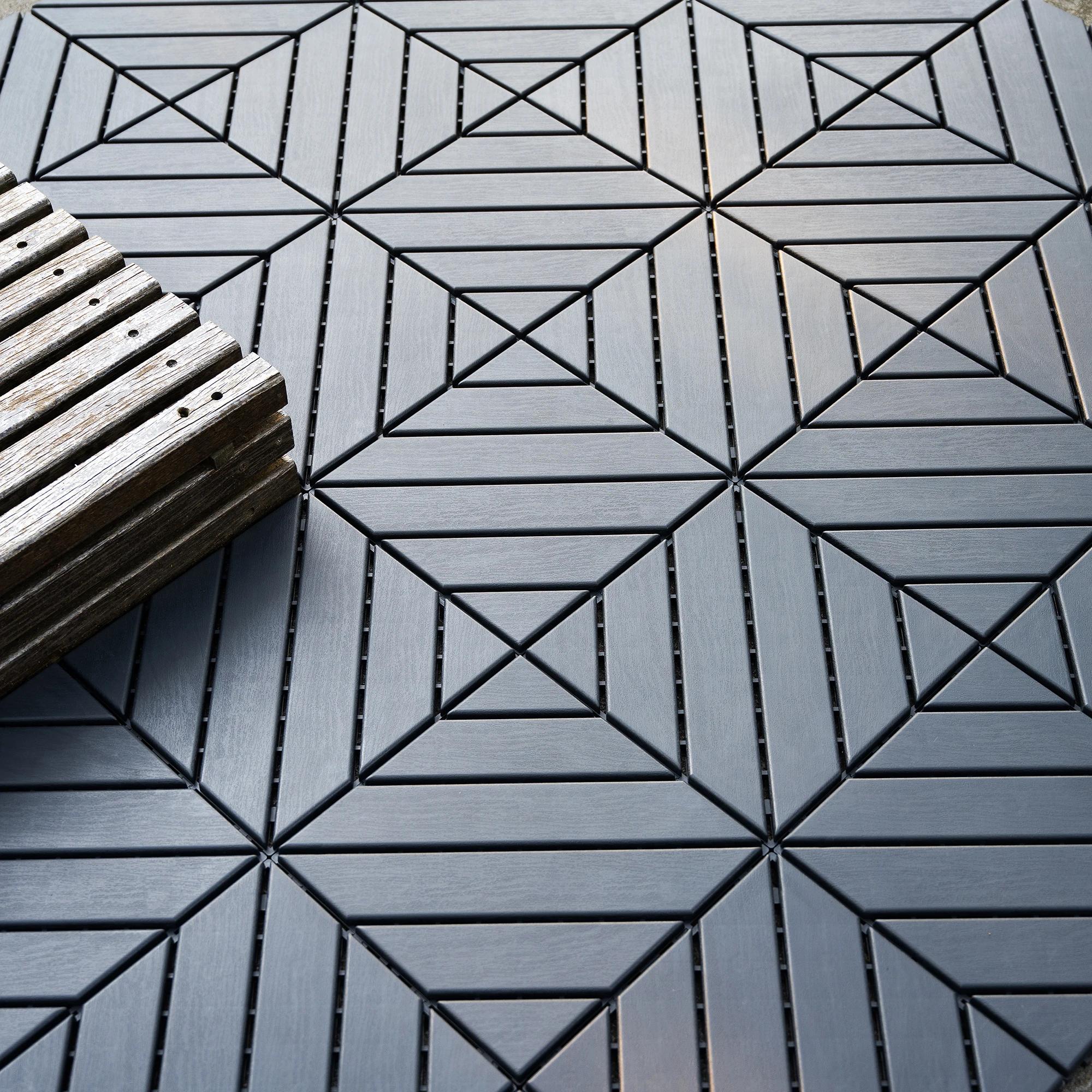 Carreaux de terrasse imbriqués en plastique, carreaux carrés étanches, utilisation par tous les temp