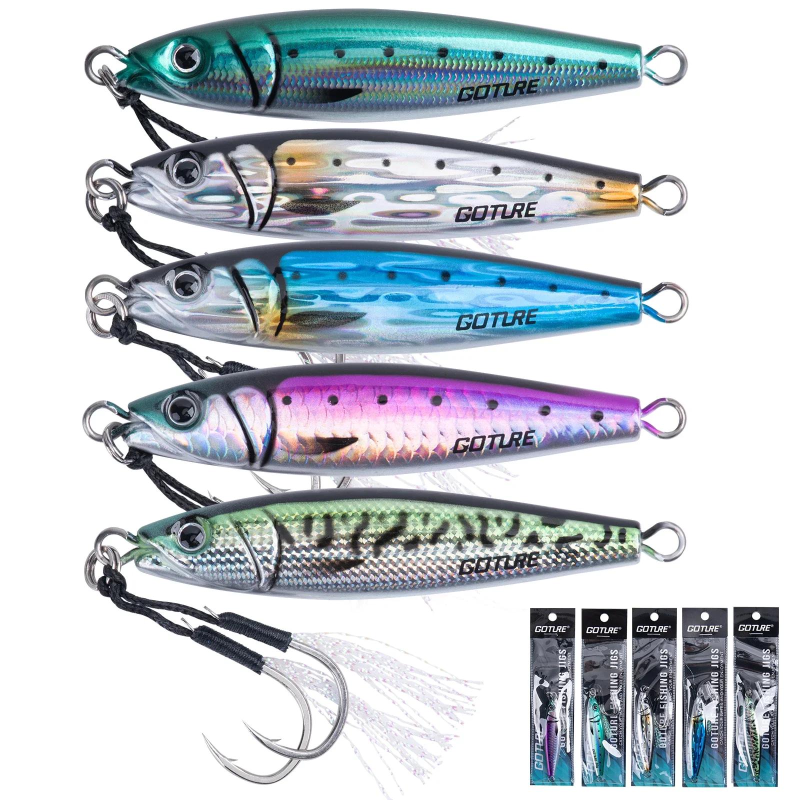 Goture métal coulant appât 30g 60g 80g 100g 150g grands gabarits métalliques verticaux leurre de pêc
