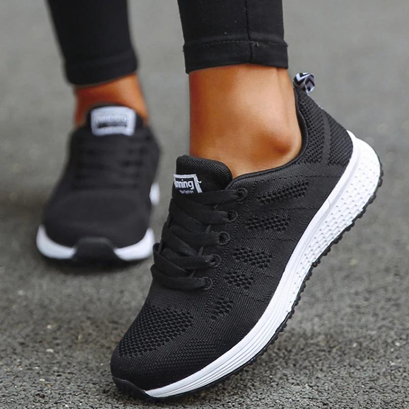 Baskets femme 2025 nouvelle mode baskets respirantes baskets confortables maille tissu à lacets chau