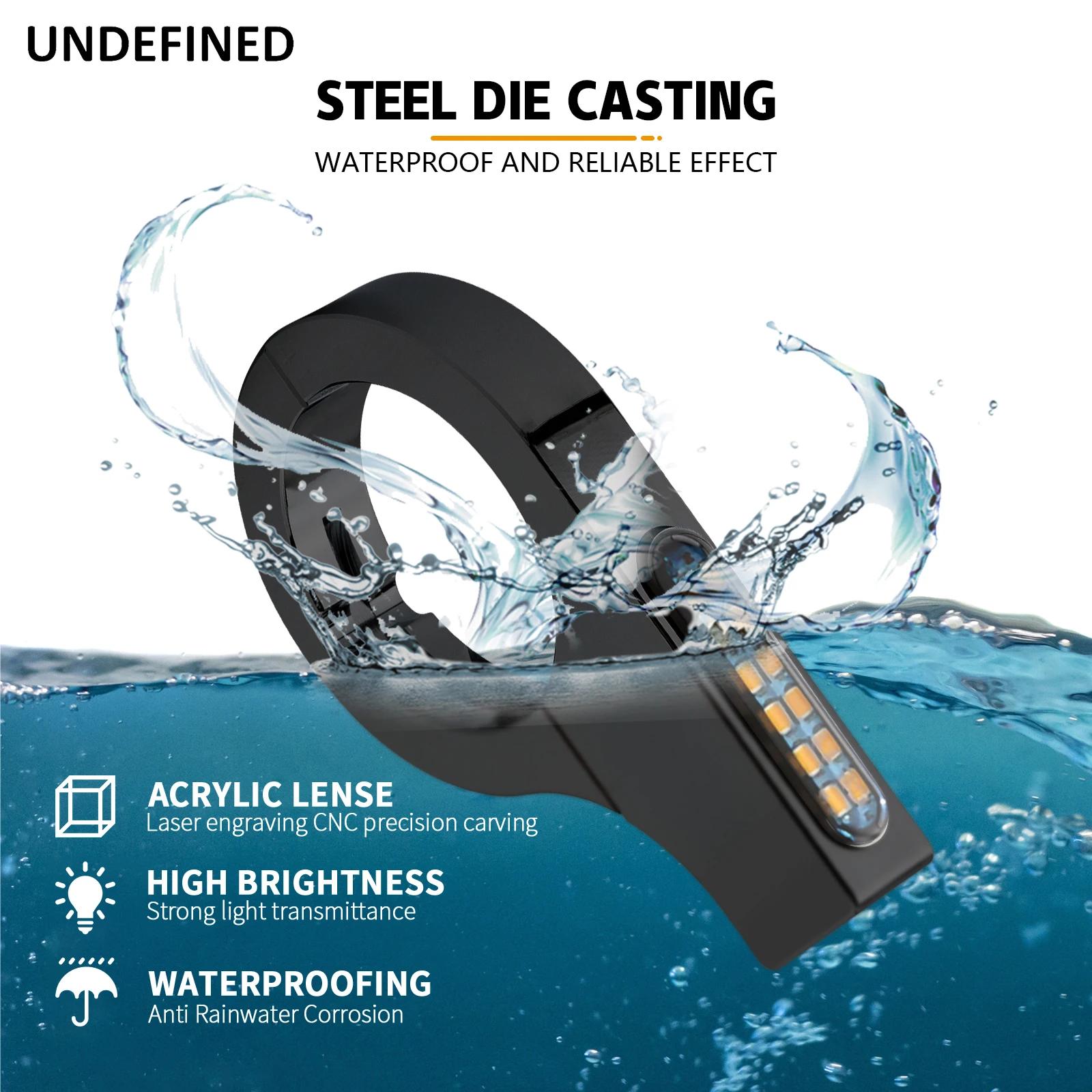 Pince de fourche pour moto, 28mm-58mm, clignotants, indicateurs LED, lumières ambre pour Harley Hond