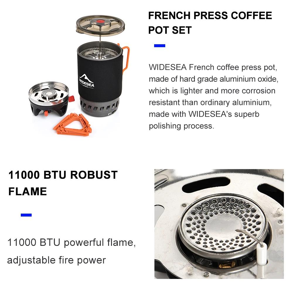 Widesea système de cuisine de Camping avec échange de chaleur cuisinière à gaz d'extérieur brûleur à