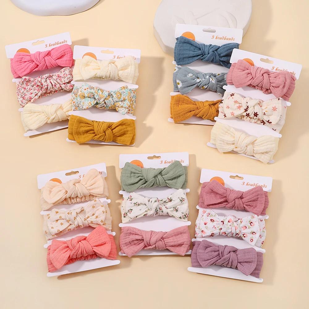 3 pièces bébé filles bandeau ensemble nœud noeud tête enveloppement pansement enfants tout-petits ch