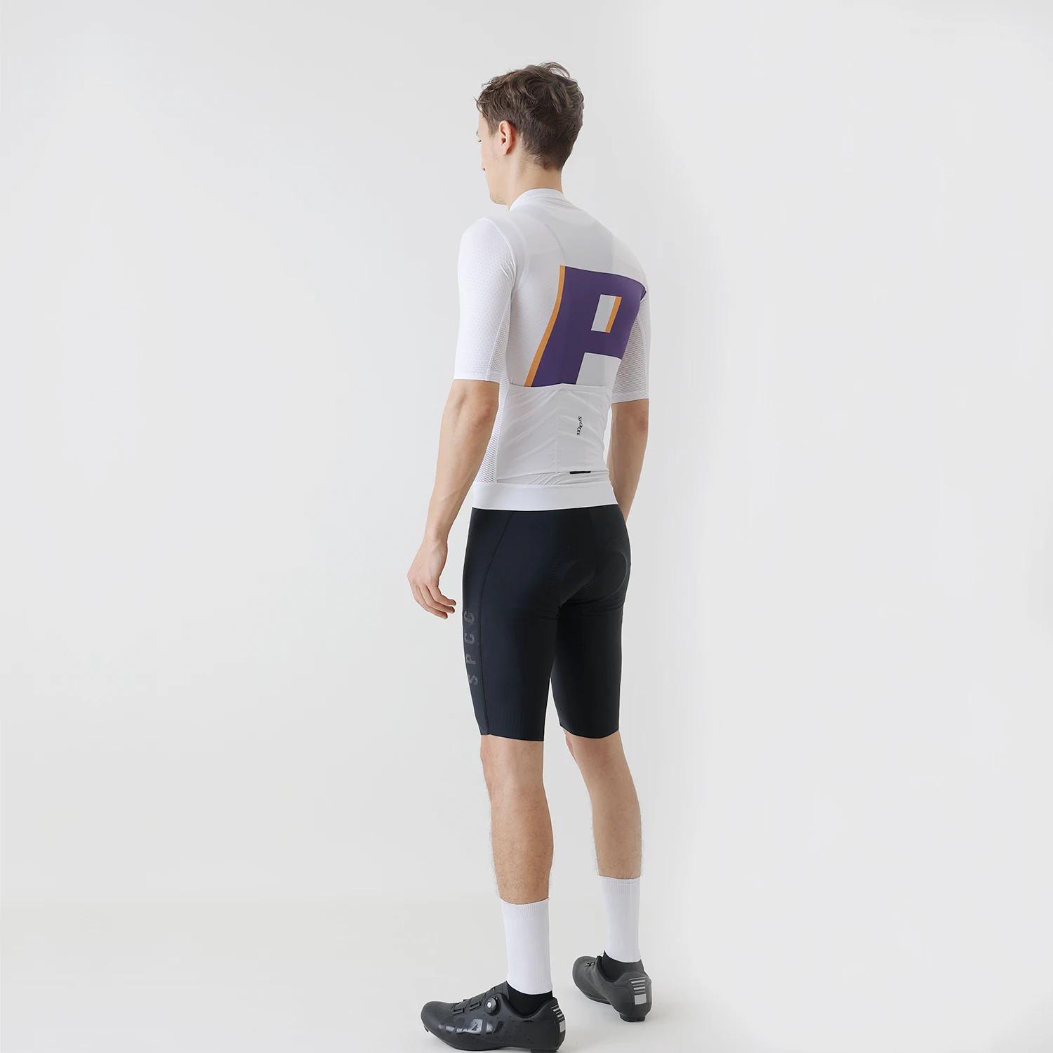 SPEXCEL-Maillot de Cyclisme PRO à Manches Courtes, Adapté à la Course Italienne, Tissu observateur e