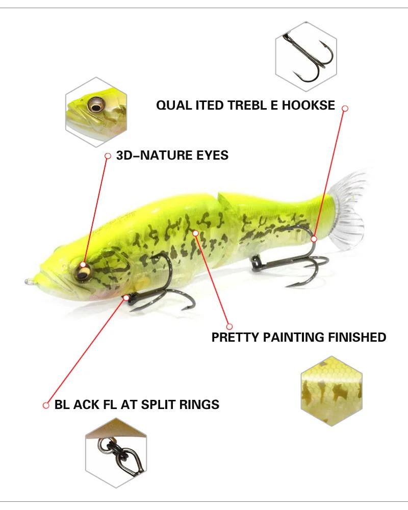 1 pièces 135mm 28g appât articulé Shad planeur Swimbait leurres de pêche corps dur coulant lent arti