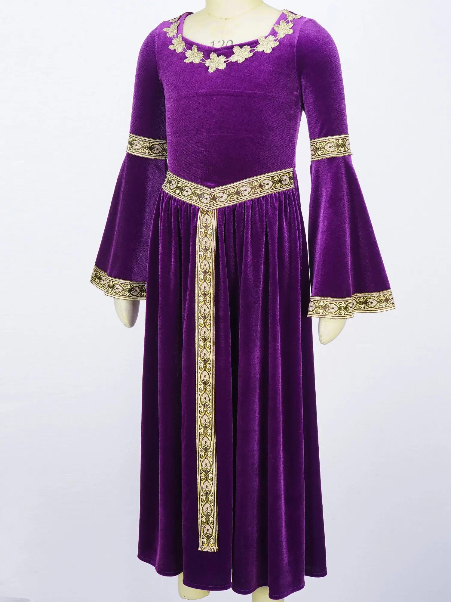Costumes pour enfants 2026, robe de princesse médiévale Renaissance pour filles, robe de fête en vel