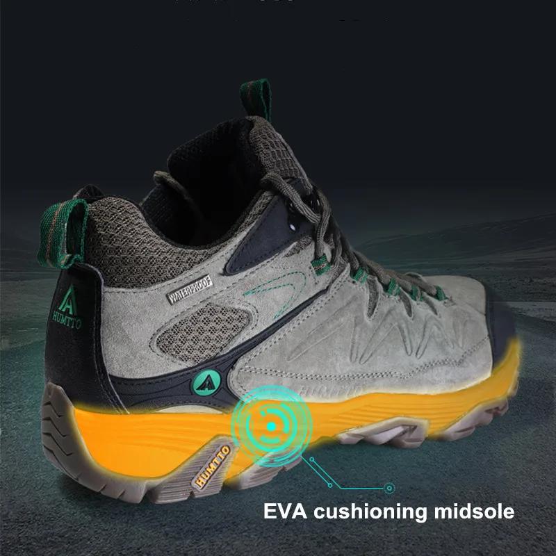 HUMTTO – chaussures de randonnée en cuir imperméables pour hommes, bottines de Camping, de chasse, d