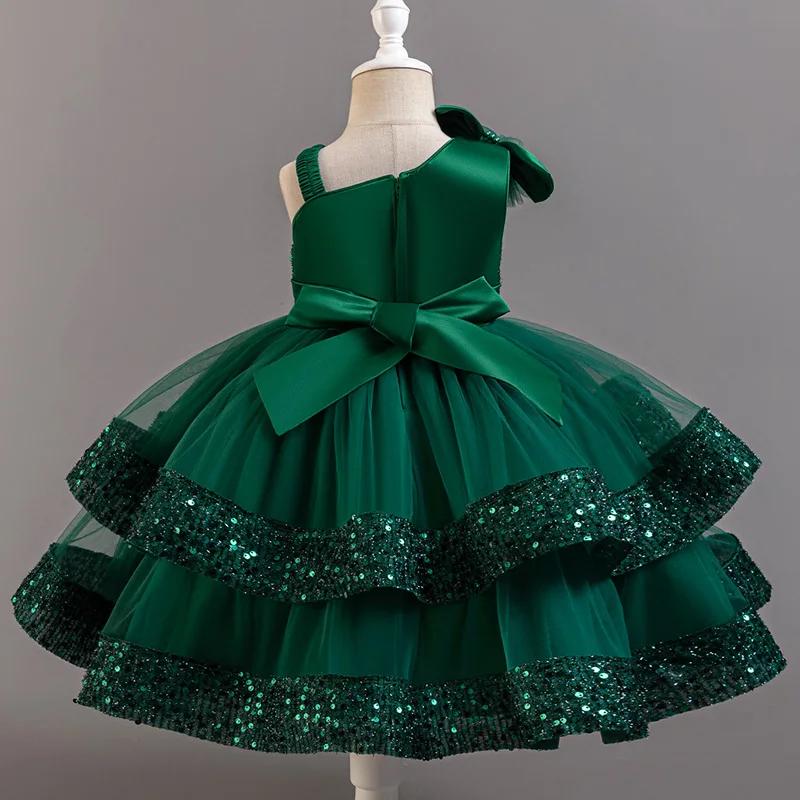 Fleur princesse paillettes bébé mariage fête de noël courte robe sans manches fête d'anniversaire ma