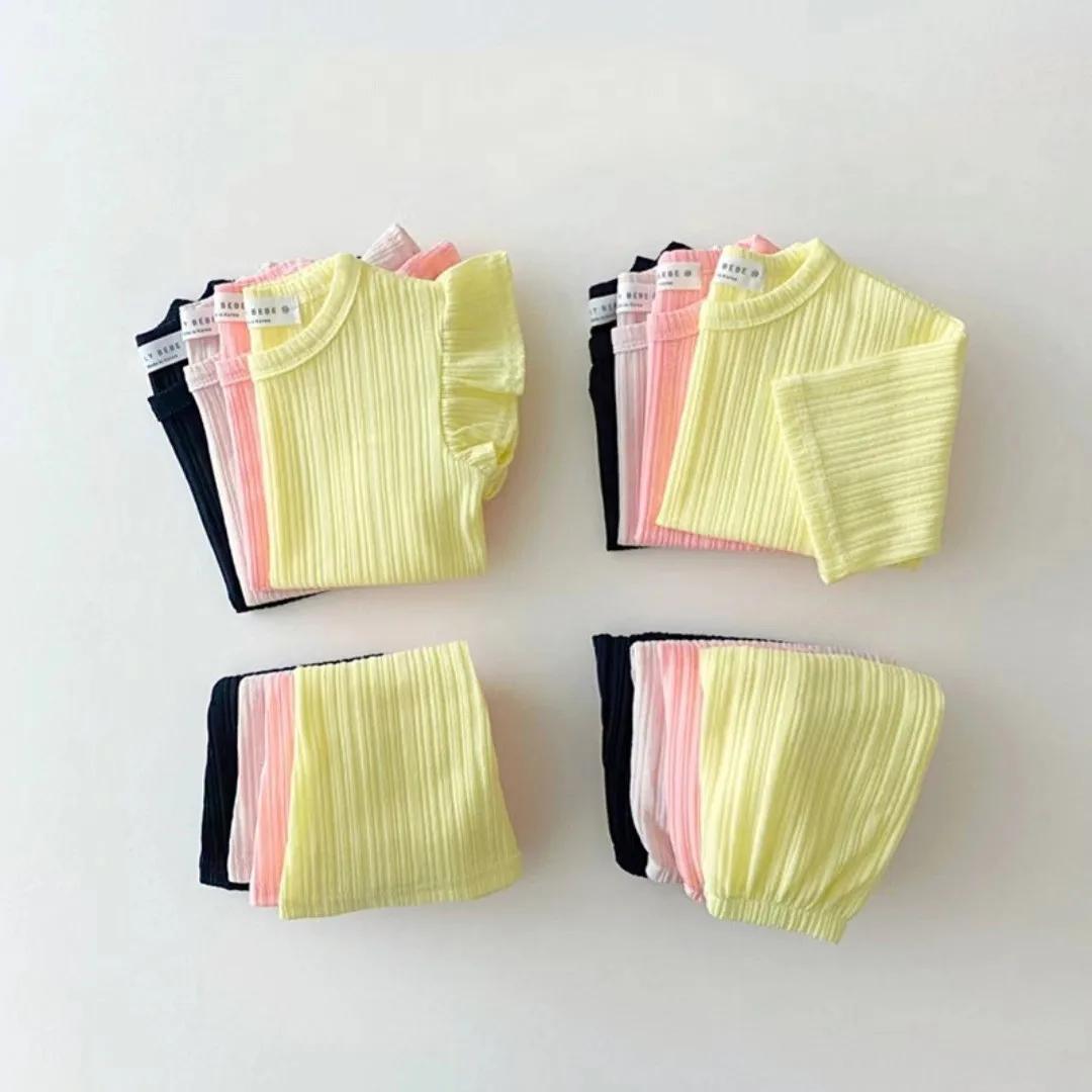 TZ22099 Ensemble deux pièces d'été pour filles, style décontracté et tendance, comprenant une barbot