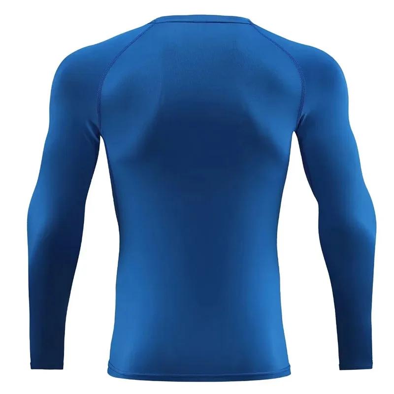 Hommes à manches longues mince hauts t-shirts vêtements de sport salle de sport Fitness Compression