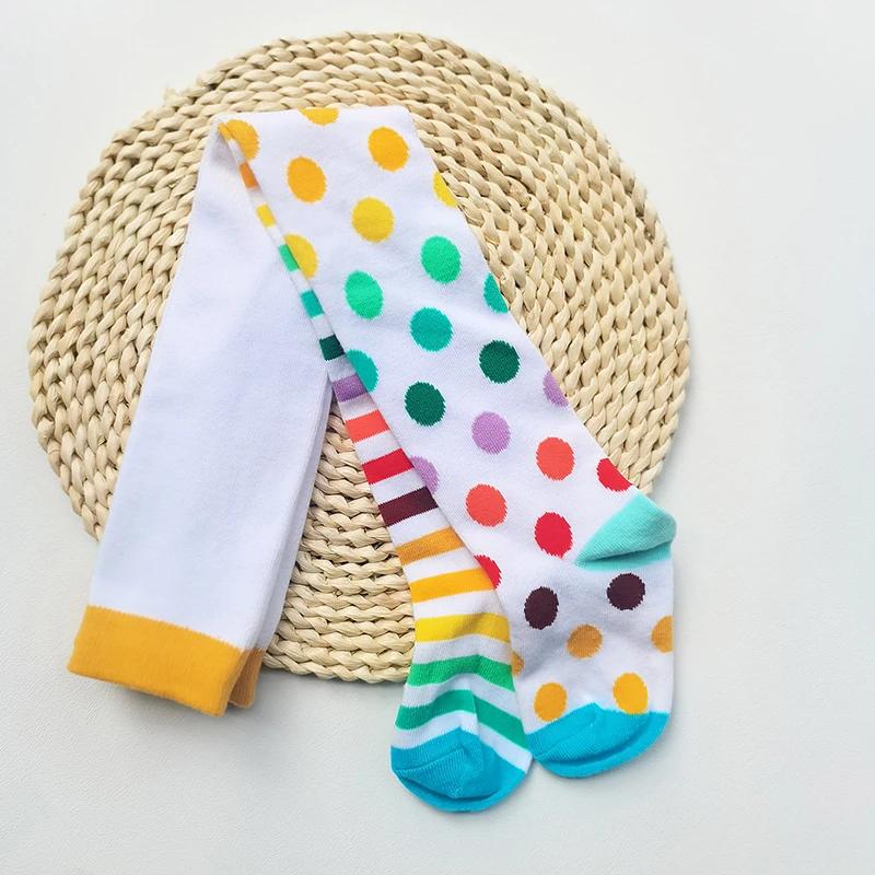 1 paire de collants pour filles, mignons, rayés, à motif de cœur et de fleurs, doux et extensibles,