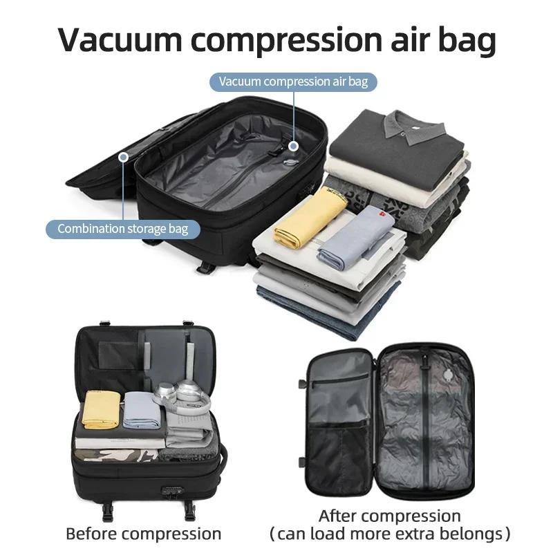 Sac à dos de voyage pour hommes sac à dos pour ordinateur portable à compression sous vide 17 pouces