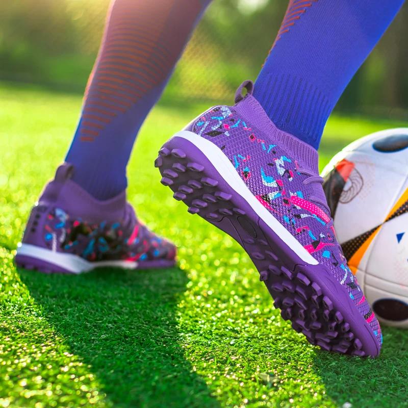 Crampons de Football sur gazon hommes professionnels bottes de Football respirant maille jeunesse ch