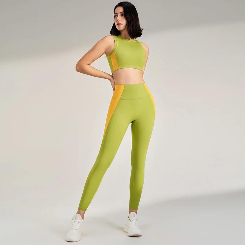 Tenue de yoga femme à séchage rapide - Combinaison fitness avec pantalon serré
