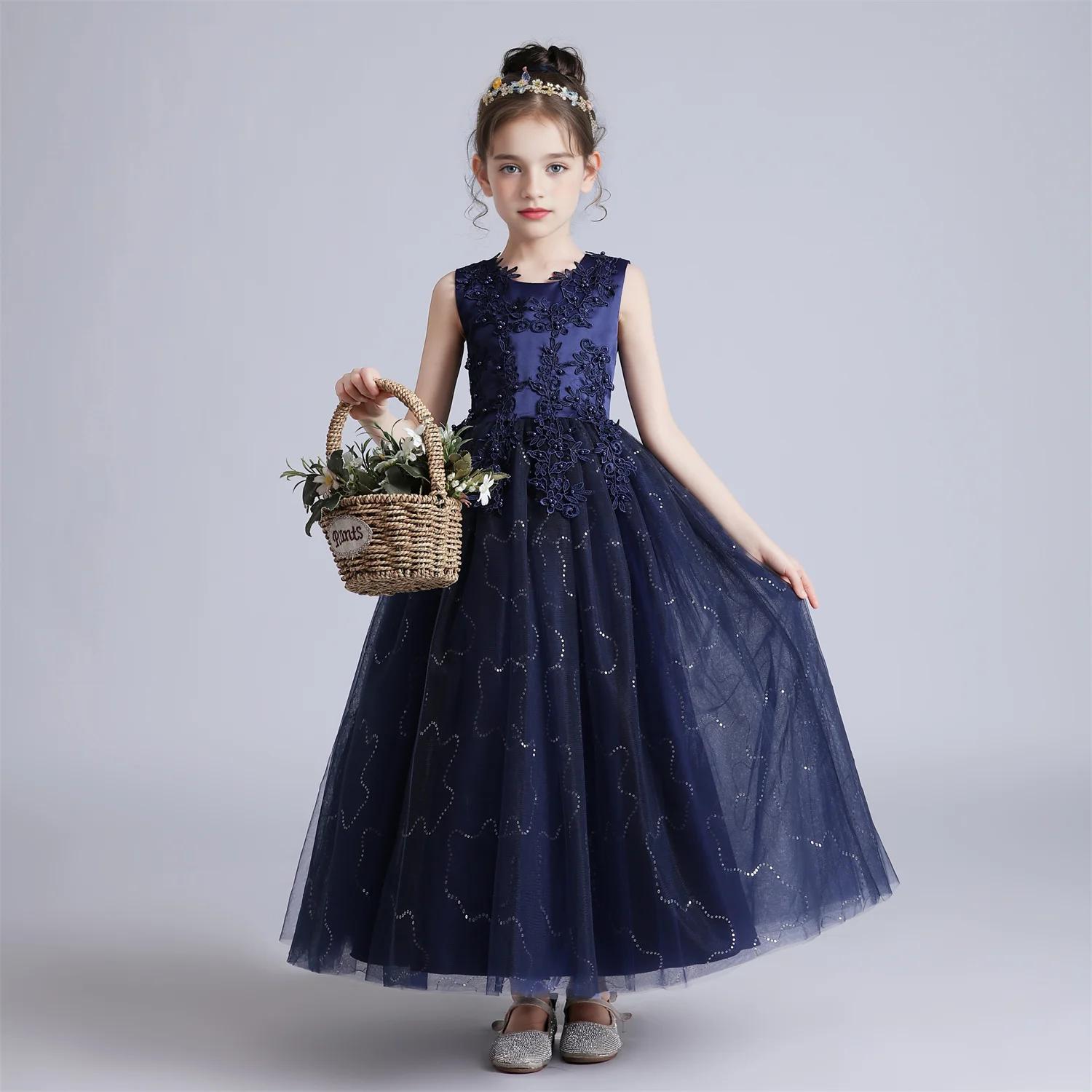 BX683 enfants robes pour filles robe en dentelle robe princesse vêtements enfants formelle soirée fl