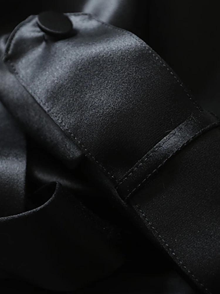 Lautaro-Manteau Long en Satin et Acétate pour Femme, Doux, Luxe, Élégant, Flowy, Chic, Haute Qualité