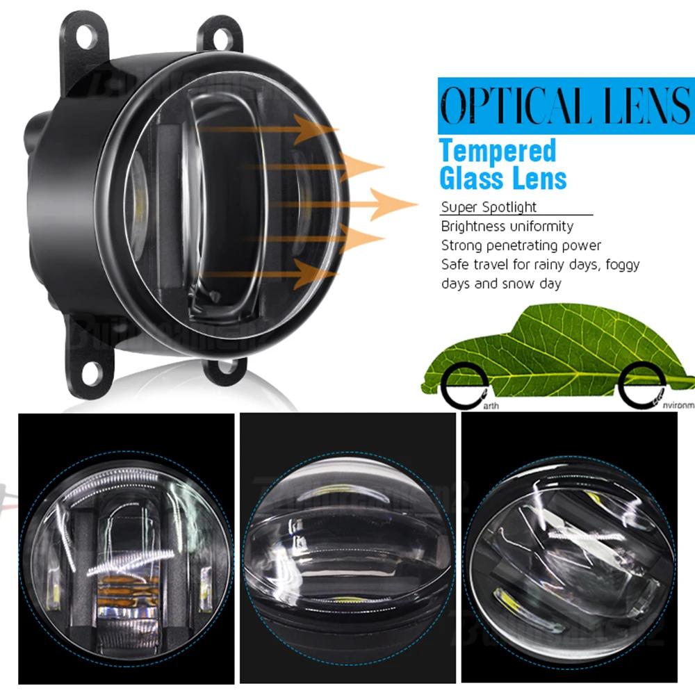 Ensemble de phares antibrouillard LED pour voiture, feu antibrouillard diurne en aluminium DRL, Land