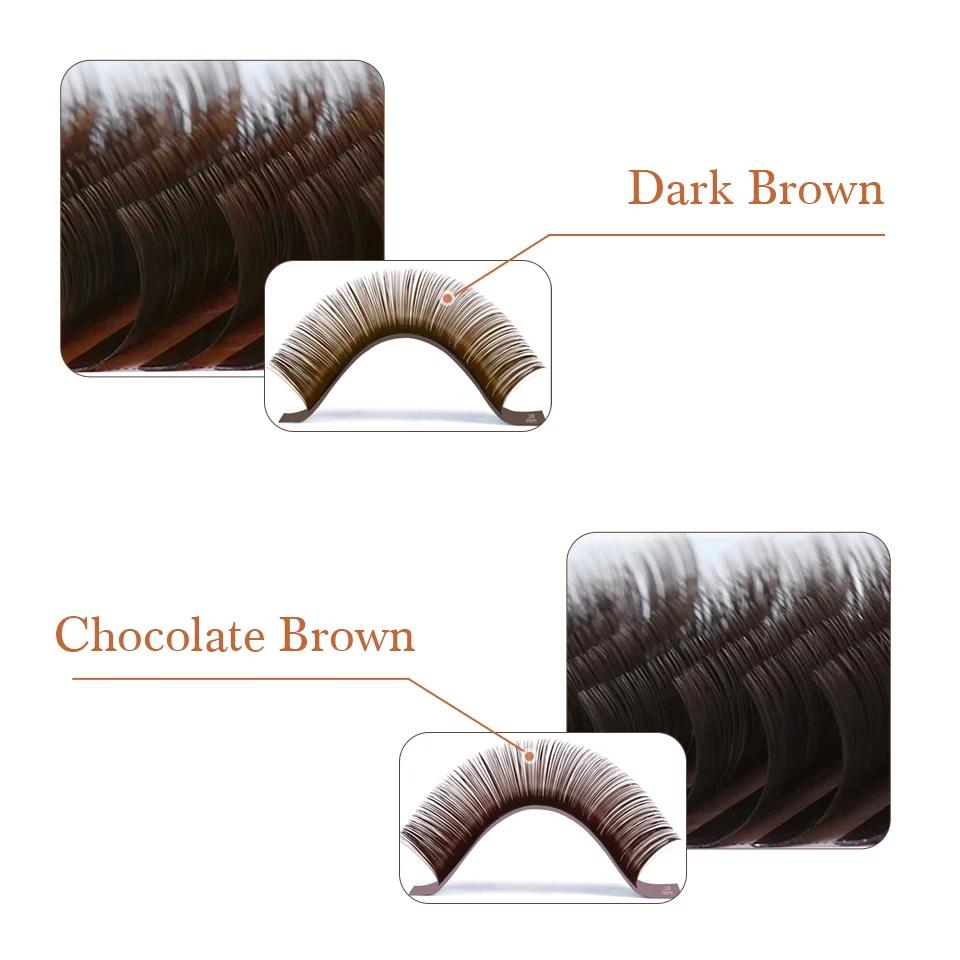 AGUUD 32 rangées deux couleurs mélangées marron cils Premium couleur Caramel vison individuel cachem
