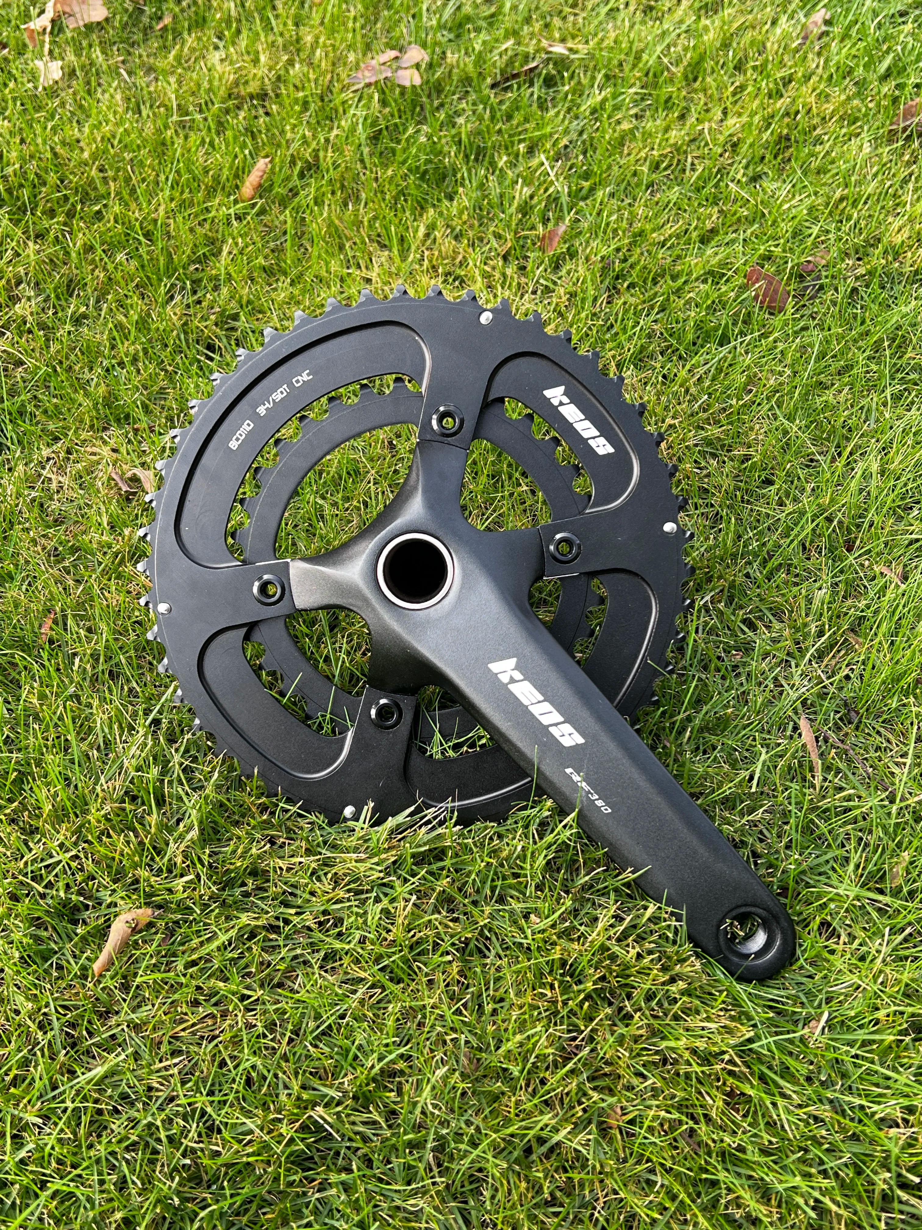 KEOS – pédalier de vélo de route 110BCD, en alliage d'aluminium, Double plateau 50/34TC, roue à chaî