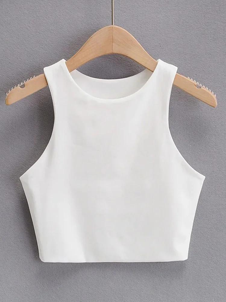Débardeur Sexy et Slim pour femmes, col rond, sans manches, Double Nylon, bonne qualité, 6 couleurs,