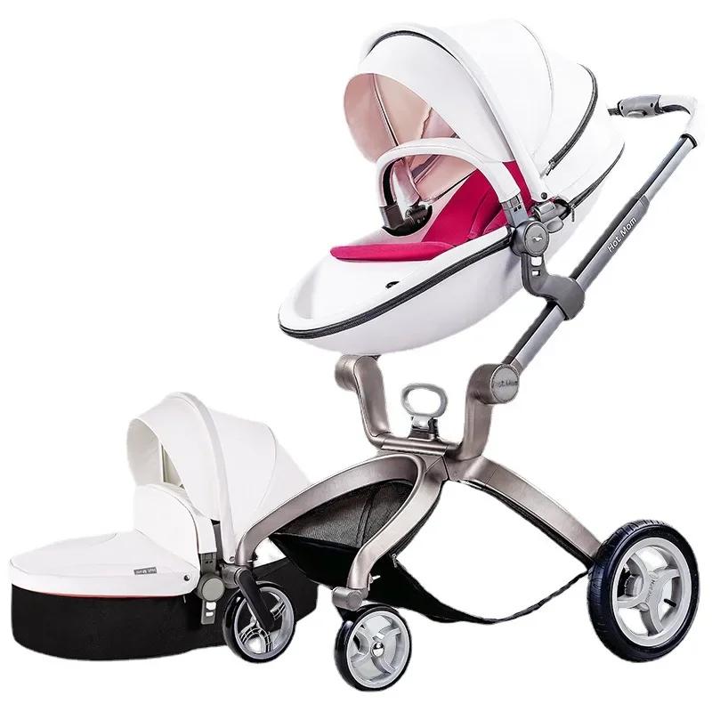 Hotmom-Poussette paysage haute, peut s'asseoir et s'allonger, pliante, légère, britannique, bidirect
