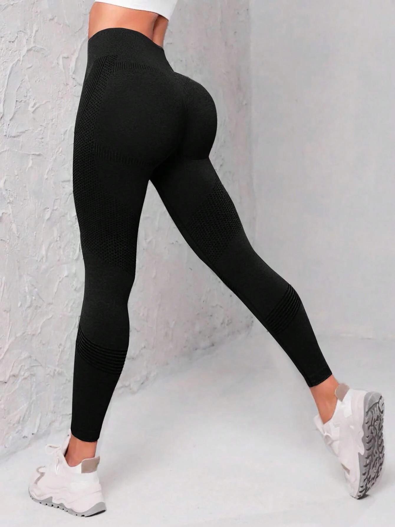 Leggings de sport sans coutures avec ceinture large confortable maintien