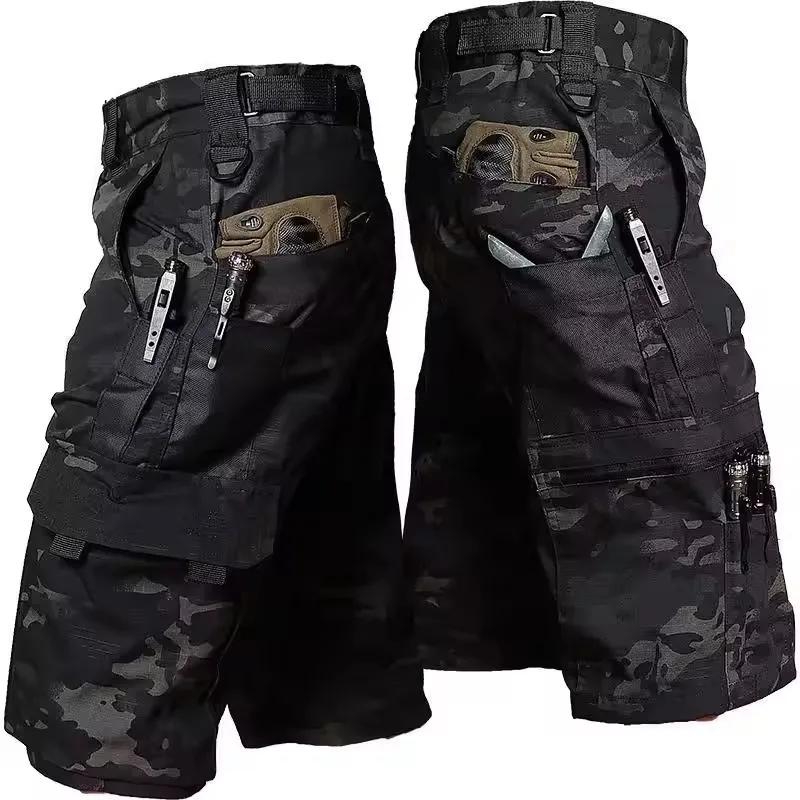 Pantalon de travail militaire vert pour hommes, short d'entraînement de Camouflage de couleur unie,