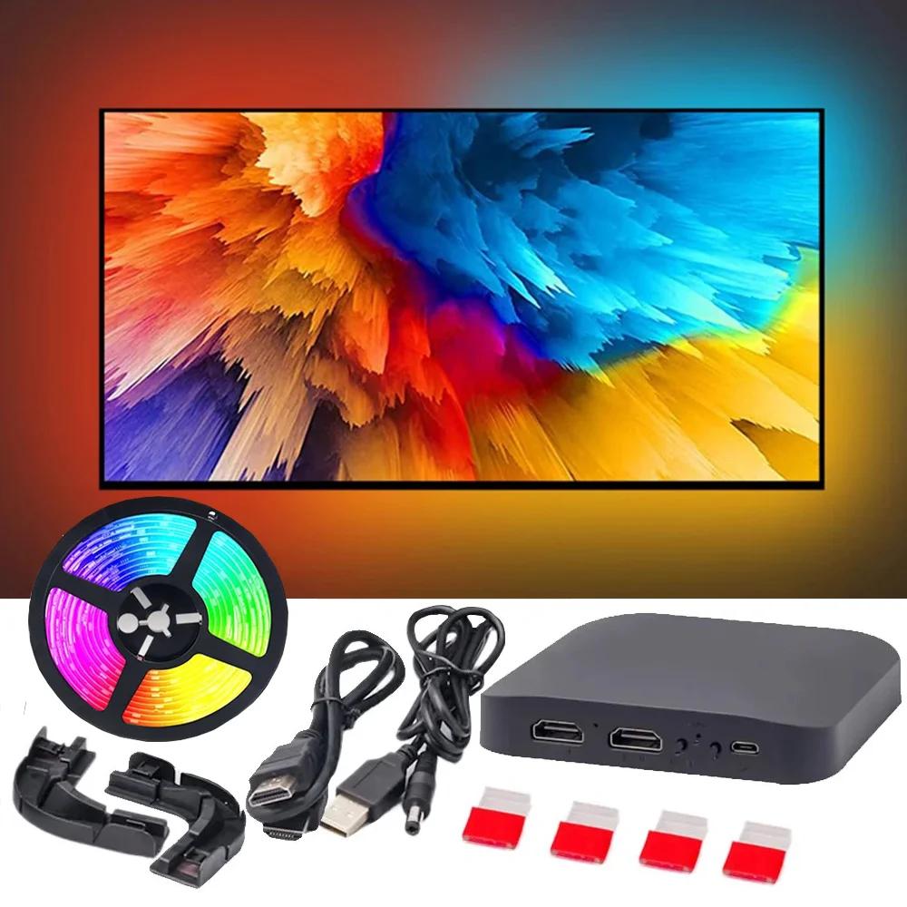 Rétroéclairage Led pour TV ambiante intelligente, boîtier de synchronisation de périphérique HDMI 4K