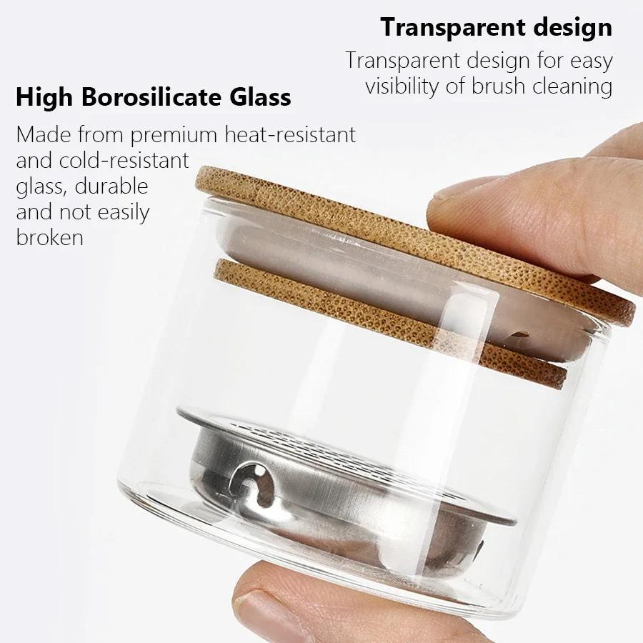 Filtre à mailles de verre Transparent, tasse de nettoyage de brosse à ongles pour vernis Gel et bros