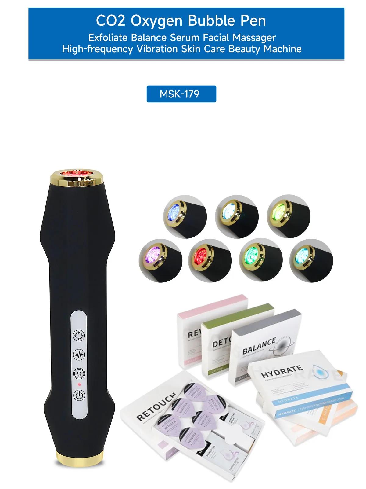 NEWGAGA Machine à bulles d'oxygène CO2 pour le visage Jet d'oxygène Spa Capsule sérum Gel Massage du