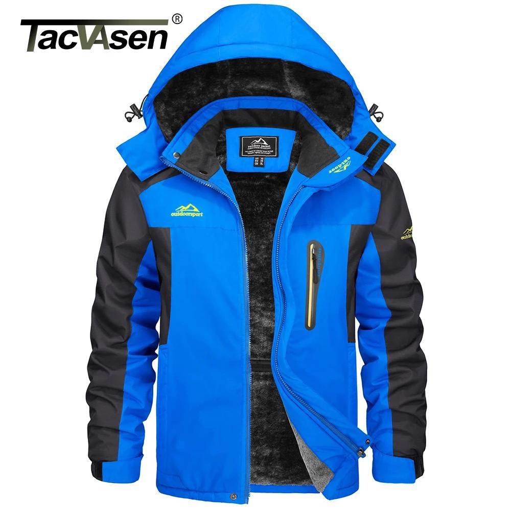 TACVASEN-Veste de Ski Imperméable pour Homme, Parka avec Doublure Smile, Manteau à Capuche, Coupe-Ve