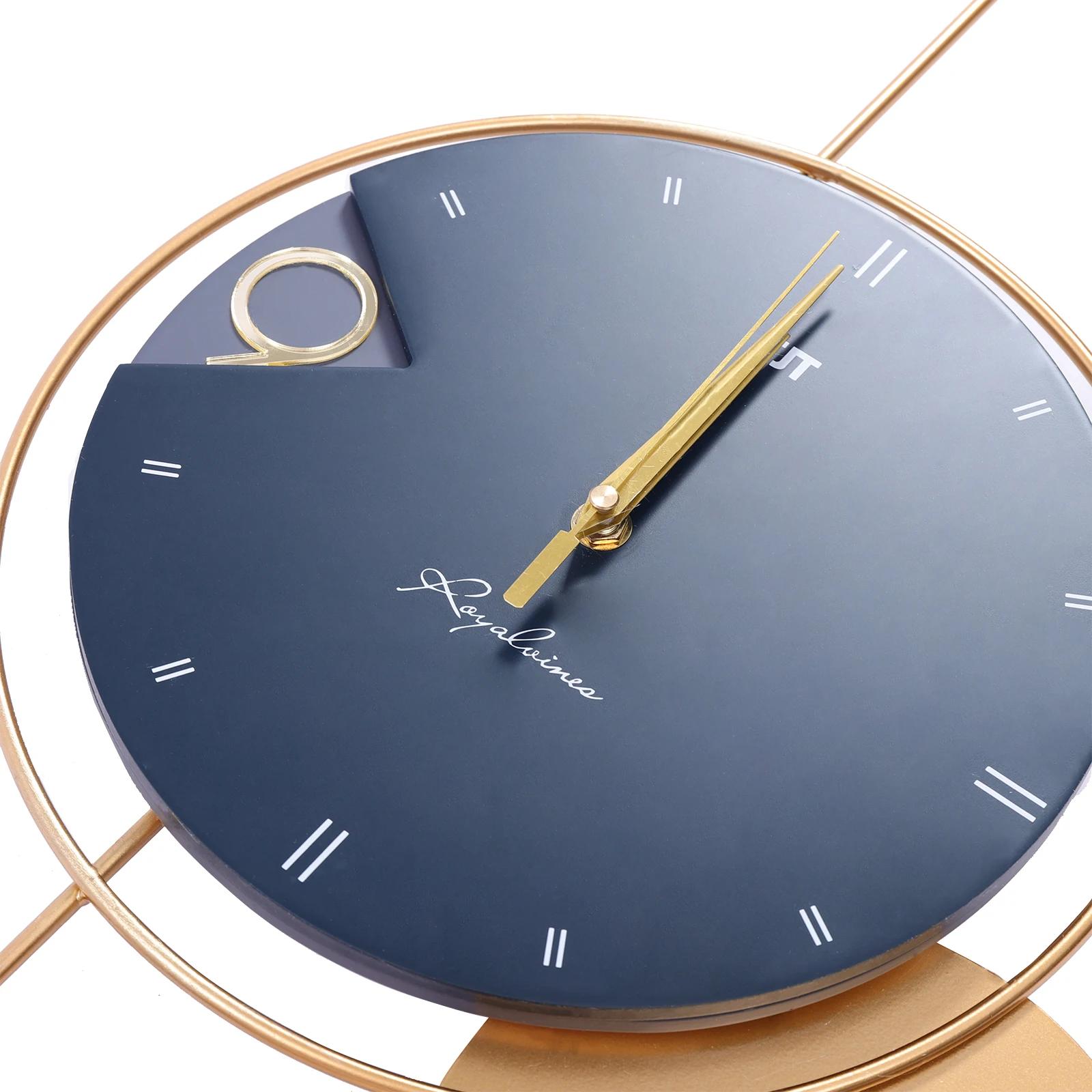 Grandes horloges murales pour décor de salon, métal intérieur, or, chic, décoratif, à piles, silenci