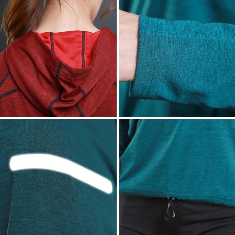 Veste de course à capuche pour femmes - Vêtement sport réfléchissant nuit et 3 couleurs