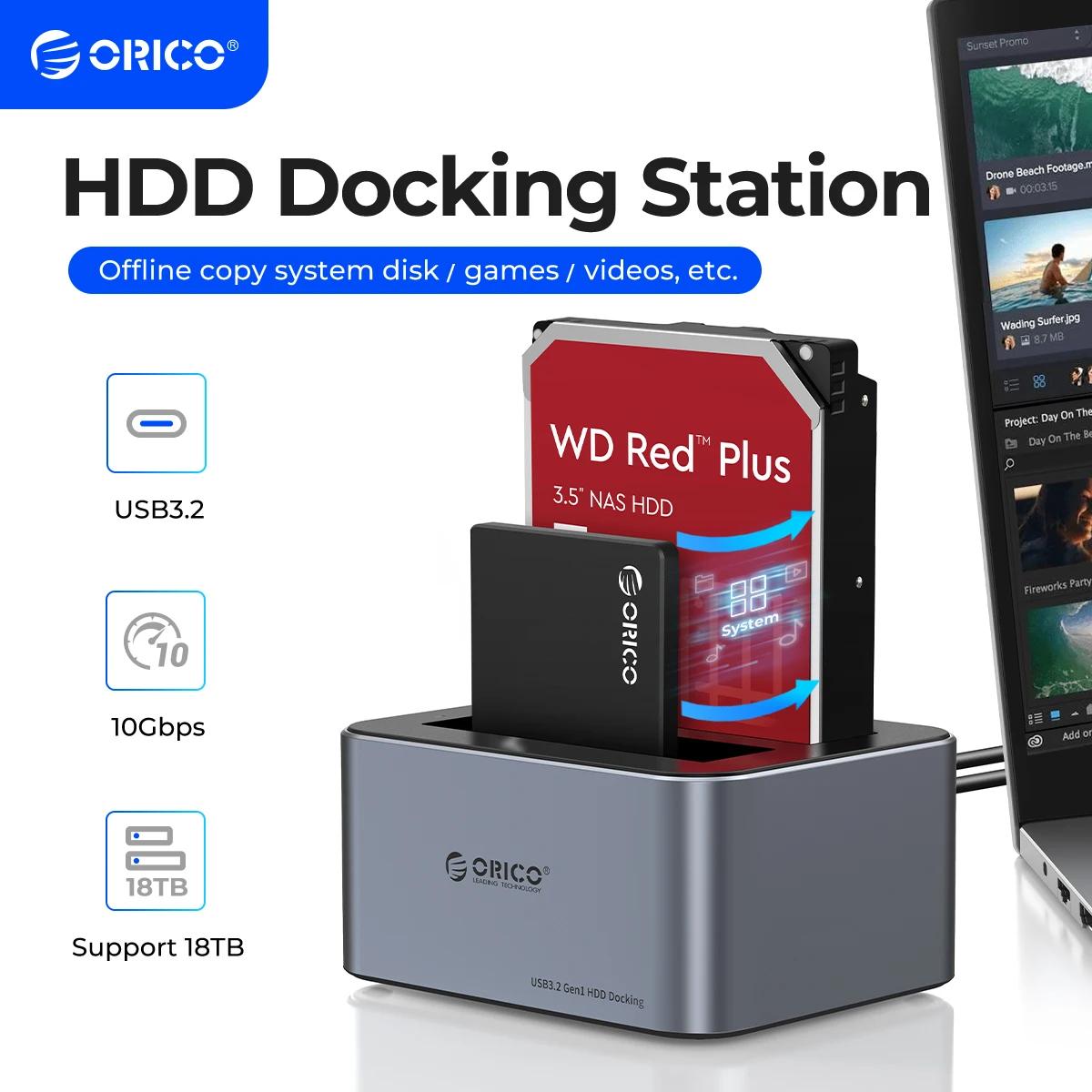 ORICO-Station de disque dur en aluminium pour touristes, type-c, 10Gbps, avec clone hors ligne, boît